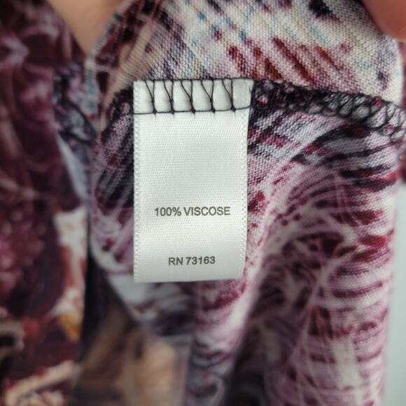 Spense mixed print 3/4 sleeve asymmetrical hem longline tunic top size 3X boho - Picture 5 of 7